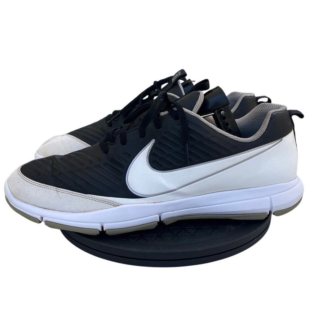 Mens Nike Explorer 2 849958-005 Leather Sports Lace-Up Golf Shoes SZ 12W Black